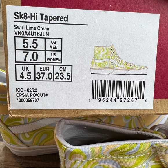 Vans Sk8-Hi Tapered Swirl Lime Cream - Picture 8 of 9